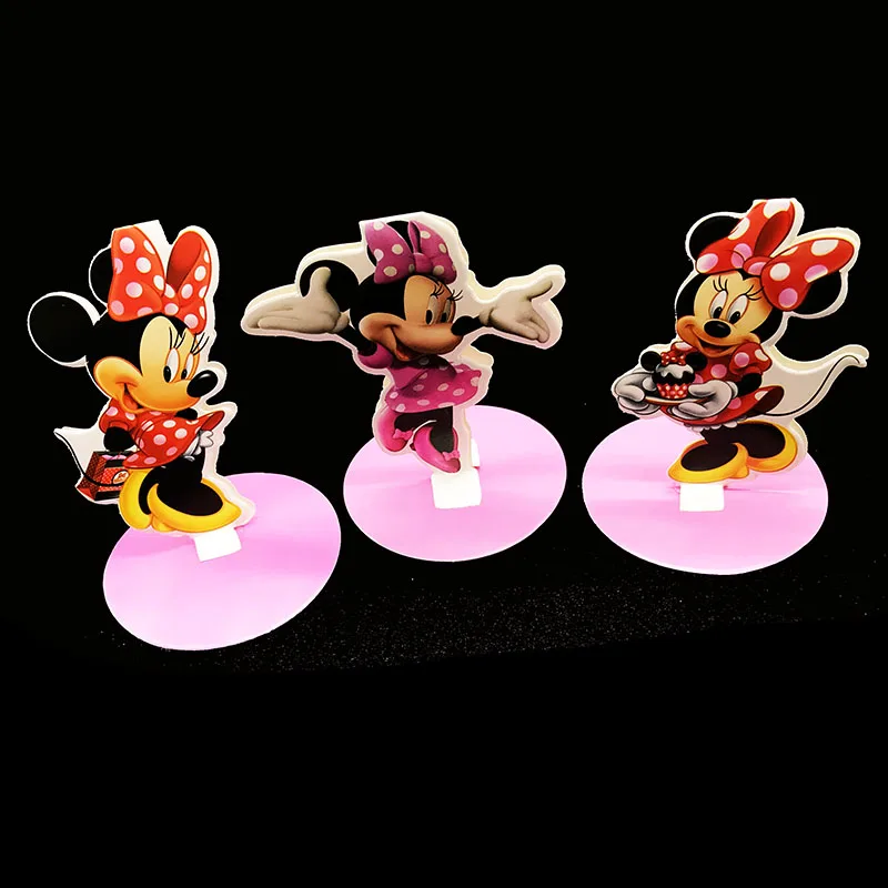 

6pcs/lot Minnie Mickey Mouse table decorations Avengers birthday party decorations Minions theme table display table accessory
