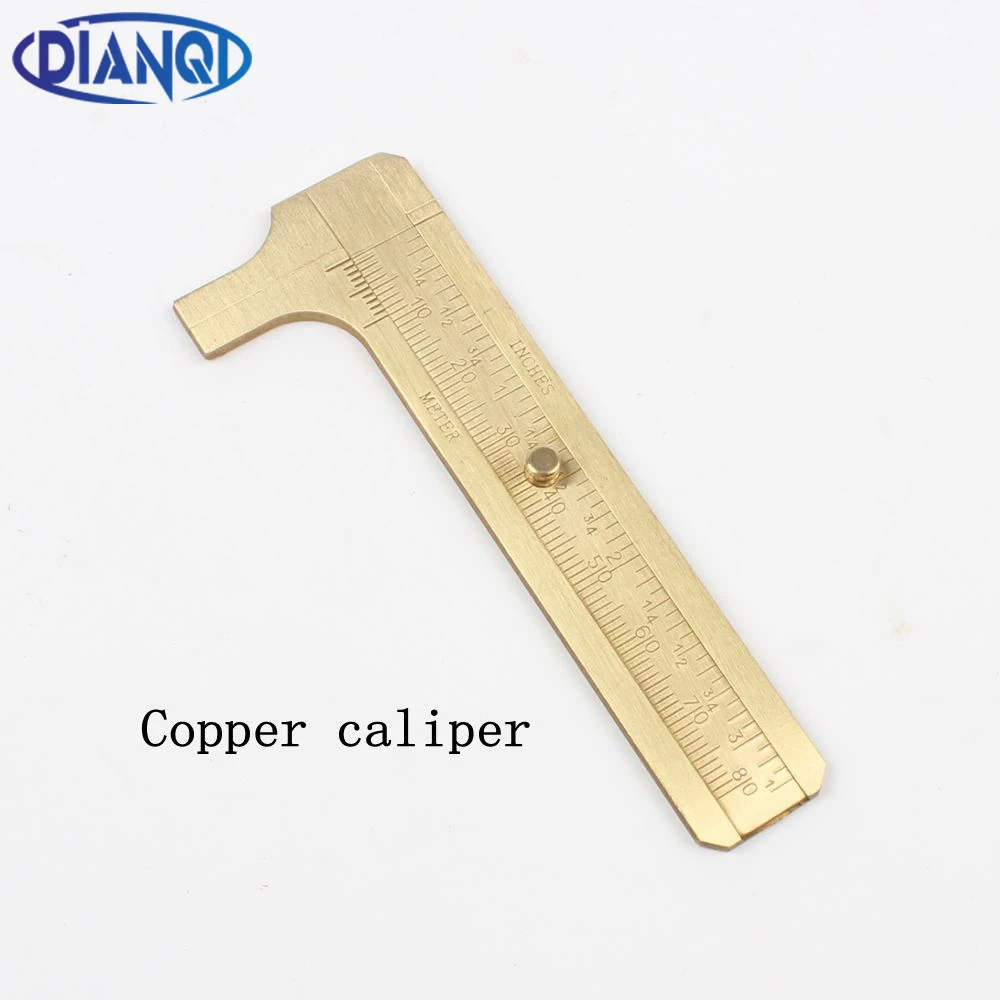 Measure Measurement Tool Pocket 80mm Mini Solid Brass Sliding Gauge Double Scale Vernier Caliper Portable Tool DIANQI