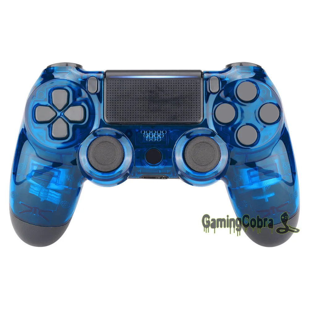 

Transparent Clear Blue Front Housing Shell Faceplate Repair Part for Playstation 4 PS4 Slim Pro Game Controller - SP4FM05G