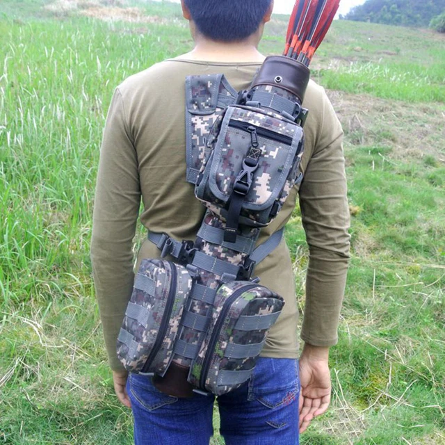  US $76.35 Tactical Nylon Large Archery Arrow Quiver with Molle System Recurve Compound Hunting 