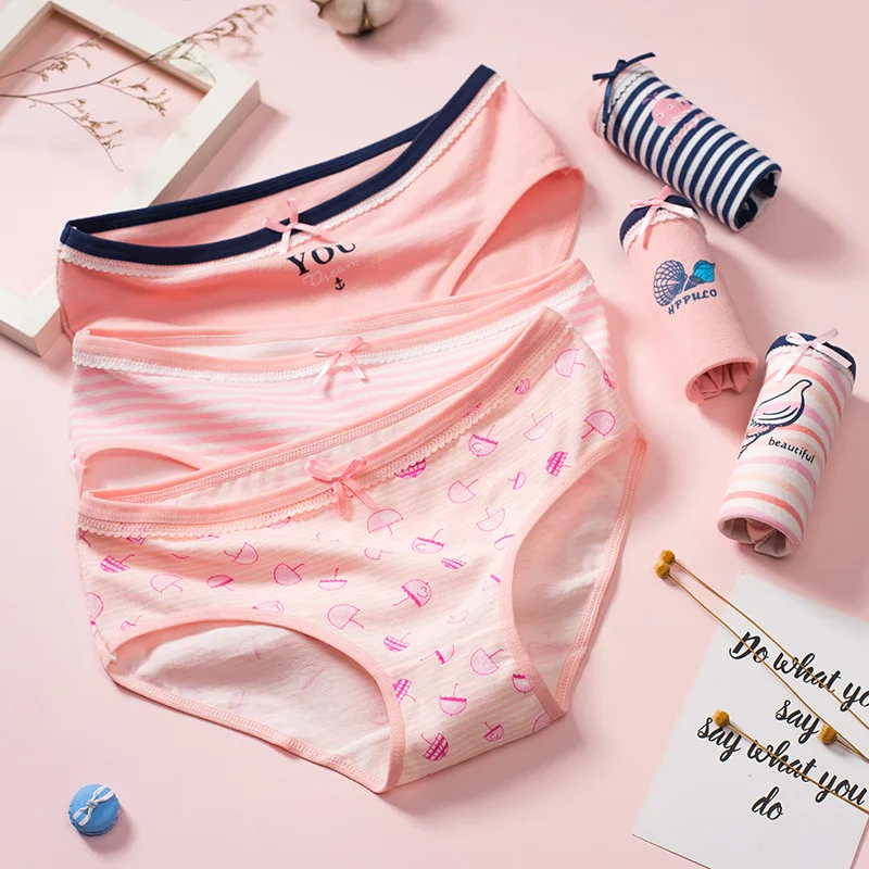 

Cotton Panties for Women Breathable Antibacterial Ladies Briefs Sexy Bow Panties Women Cotton Underwear Underpants Color Panty