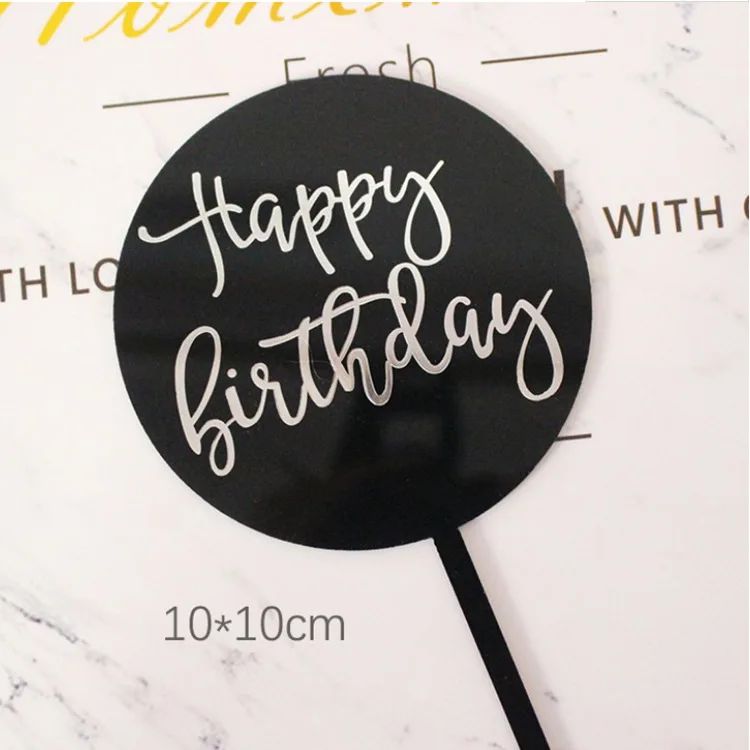 Золотые буквы "с днем рождения" Акриловые Топпер для торта круг красный прозрачный Топпер для кекса на день рождения украшения для торта для вечеринки - Цвет: 5