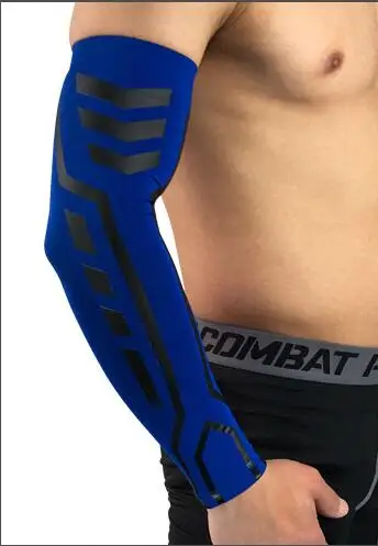 HB017-Blue 1 шт. нарукавники эластичные дышащие налокотники быстросохнущая Спортивная Безопасность Велоспорт Баскетбол длинный рукав локтевая Защита Поддержка - Цвет: HB017-Blue