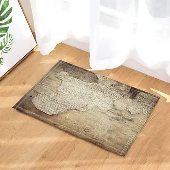 

Rustic Stucco Wall Decor, Abandoned Grunge Cracked Brick Wall Bath Rugs, Non-Slip Doormat Floor Entryways Indoor Front Door Mat