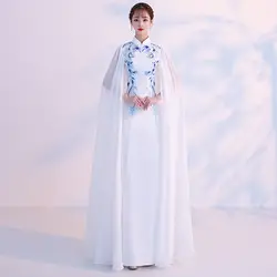 Свадебная вечеринка чонсам, Восточный стиль вечернее платье в традиционном китайском стиле женское элегантное тонкое Qipao пикантные