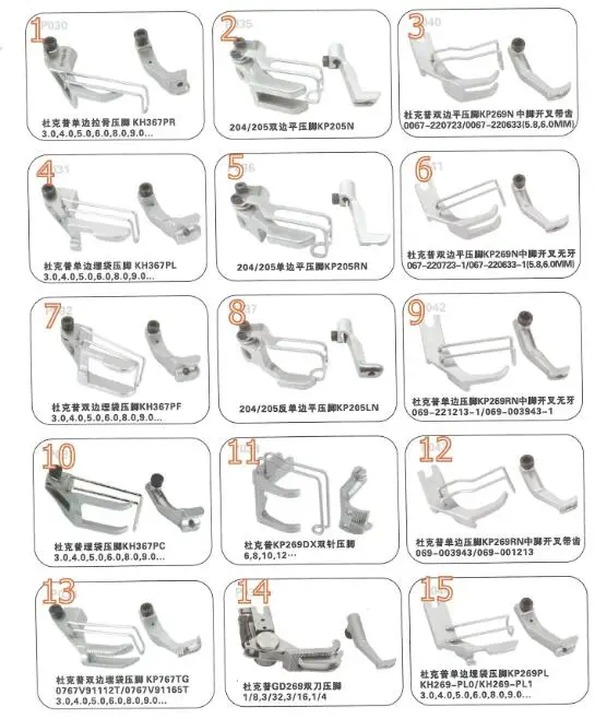 JAPAN GD269 3.2mm 2.4mm 4.8mm 6.4mm KH269PL 3.0mm 4.0mm 5.0mm 6.0mm 8.0mm 9.0mm feet for Durkopp Adler Walking Foo