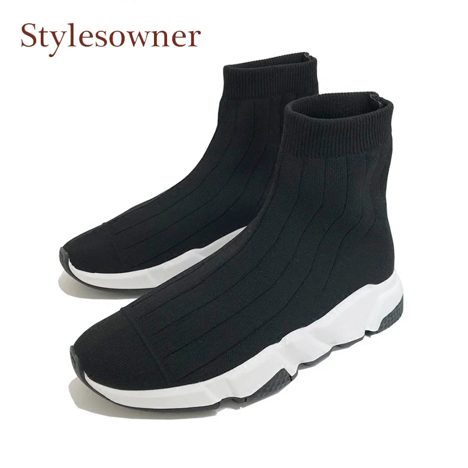 stretch flat ankle boots