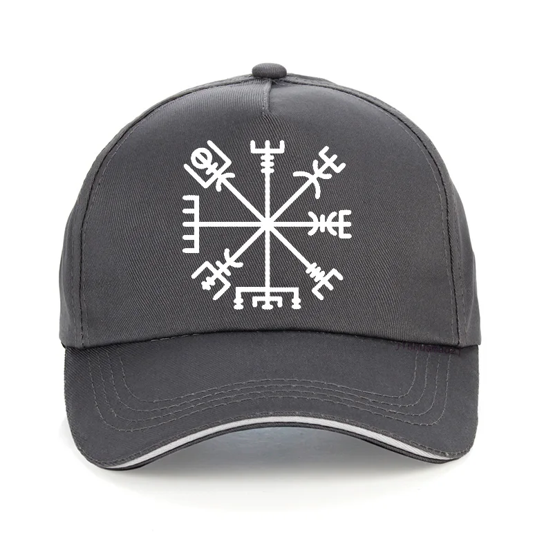 Модный бренд Vegvisir Futhark руны навигатор Vegvisir Викинг Компас бейсболка для мужчин и женщин регулируемые хип-хоп бейсболки - Цвет: Серый