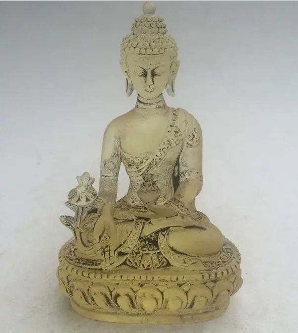 Chines exquisite Crystal Glass Liuli Mañjuśrī Buddha statue