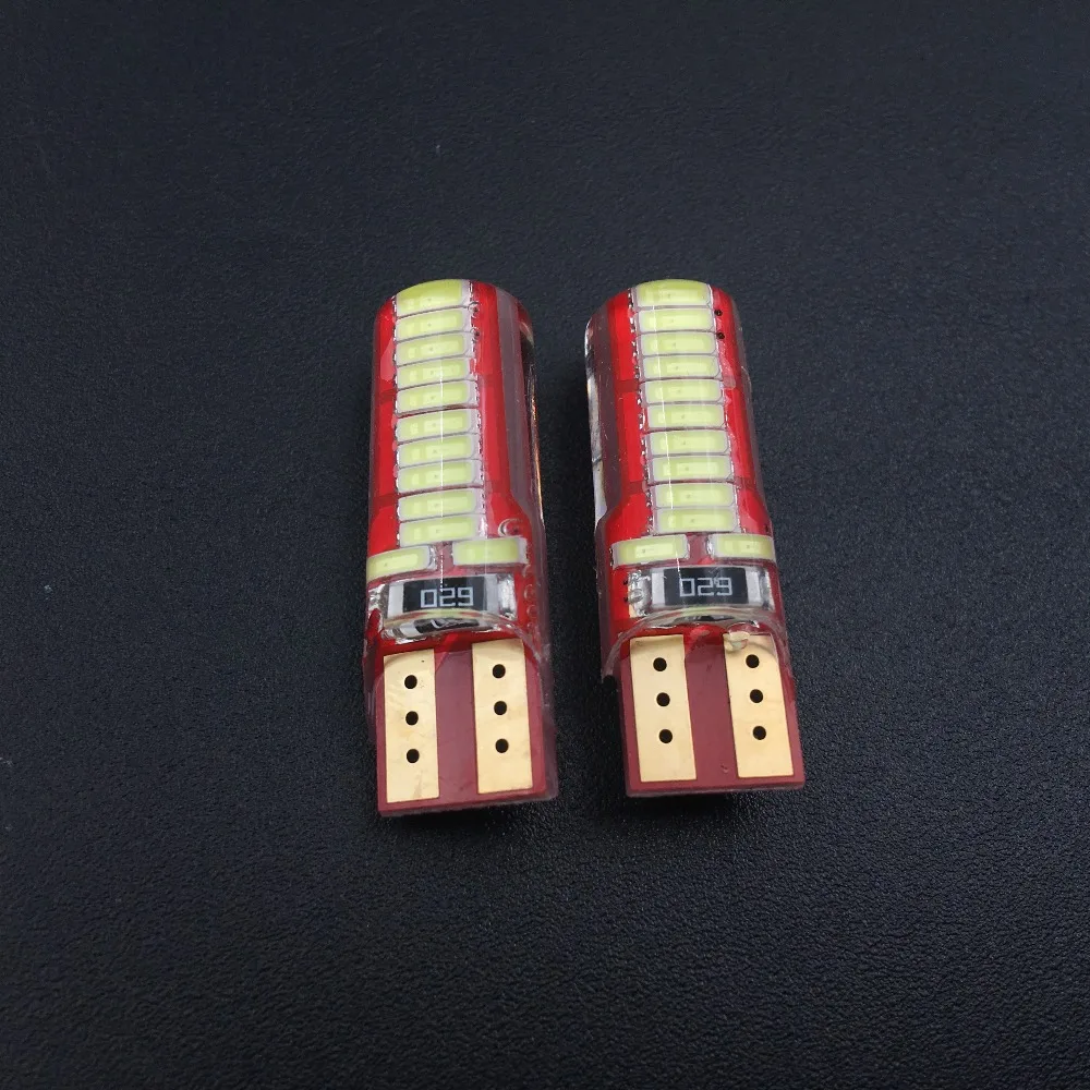 6 шт. яркий светодиодный T10 canbus 24 SMD 4014 автомобильный светильник DC 12V w5w Авто cob зазор лампы двери автомобиля-Стайлинг белый