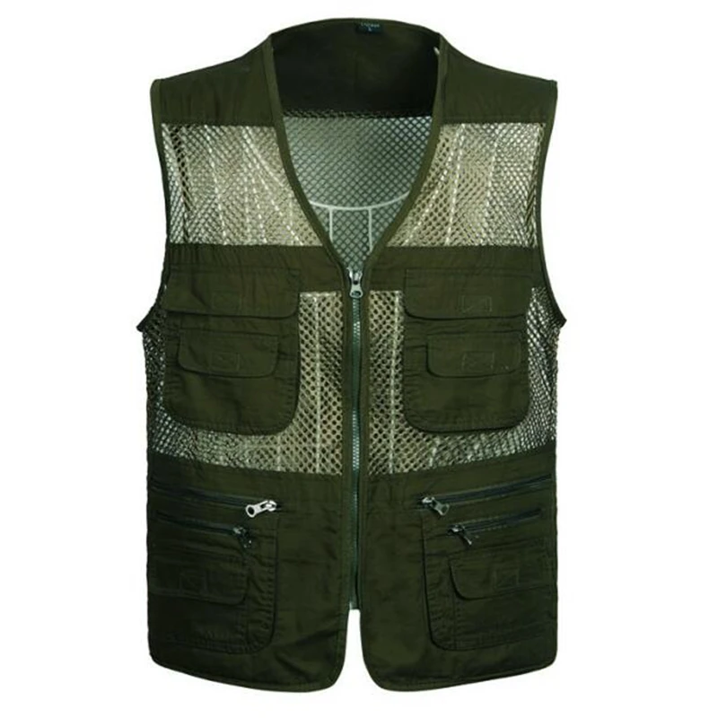 b Summer Cotton Military Tactical Mesh Vest Men Breathable Pockets Vest Shooting Waistcoat Sleeveless Jacket Army Coat Plus Size