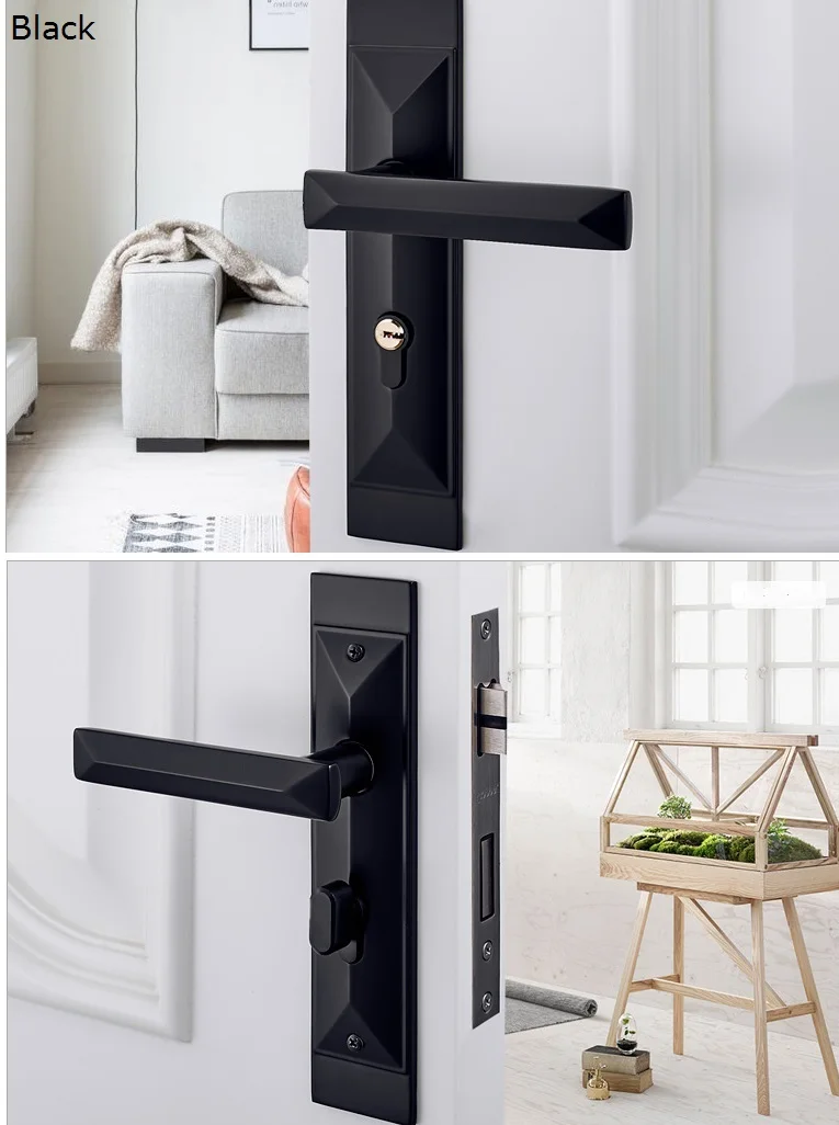  Square Mortise Interior Door Lock Set 35-45mm Brown/Black color for option - 32833029846