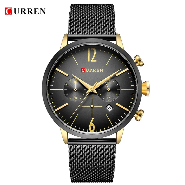 

CURREN 8313 Date Men Watch Sport Watches Men's Analog Quartz Clock Stainless Steel Waterproof Wrist Watch relogio masculino