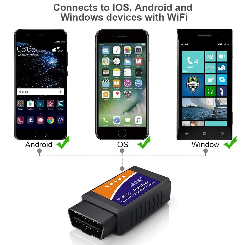 Универсальный OBD2 WIFI ELM327 V 1 5 сканер для Android/IOS АВТО OBDII OBD 2 ODB II V1.5 Wi Fi ODB2 Диагностика - Фото №1