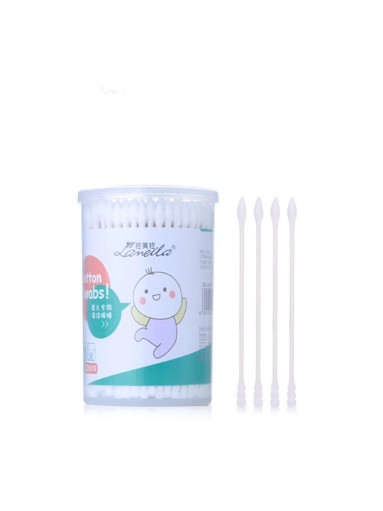 

Exquisite disposable cotton swab 200 packs Soft and delicate pointed spiral cotton swab Ear cleaning Medical beauty tools