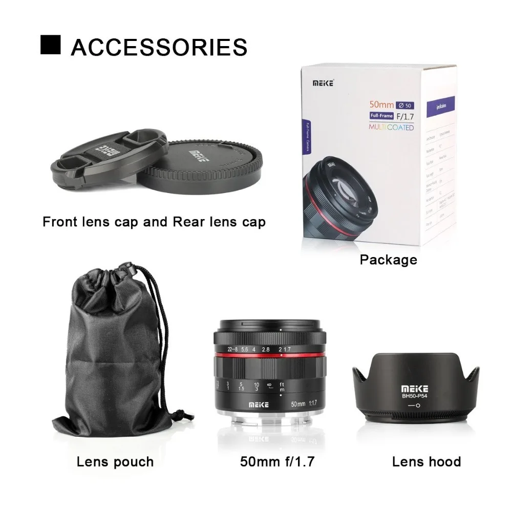 Meike 50 мм F1.7 ручная фокусировка объектива для sony E-mount полная Рамка беззеркальная камера A7II A7RIII для Canon RF Fuji Fujifilm Nikon Z