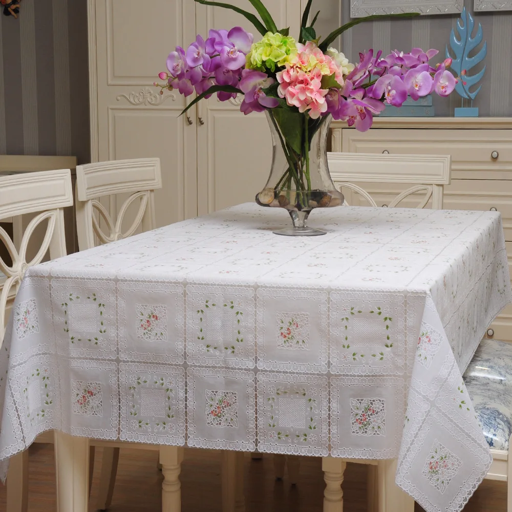1PCS European Pastoral Wallpapers Waterproof Disposable Plastic Cloth Plain PVC Tablecloth