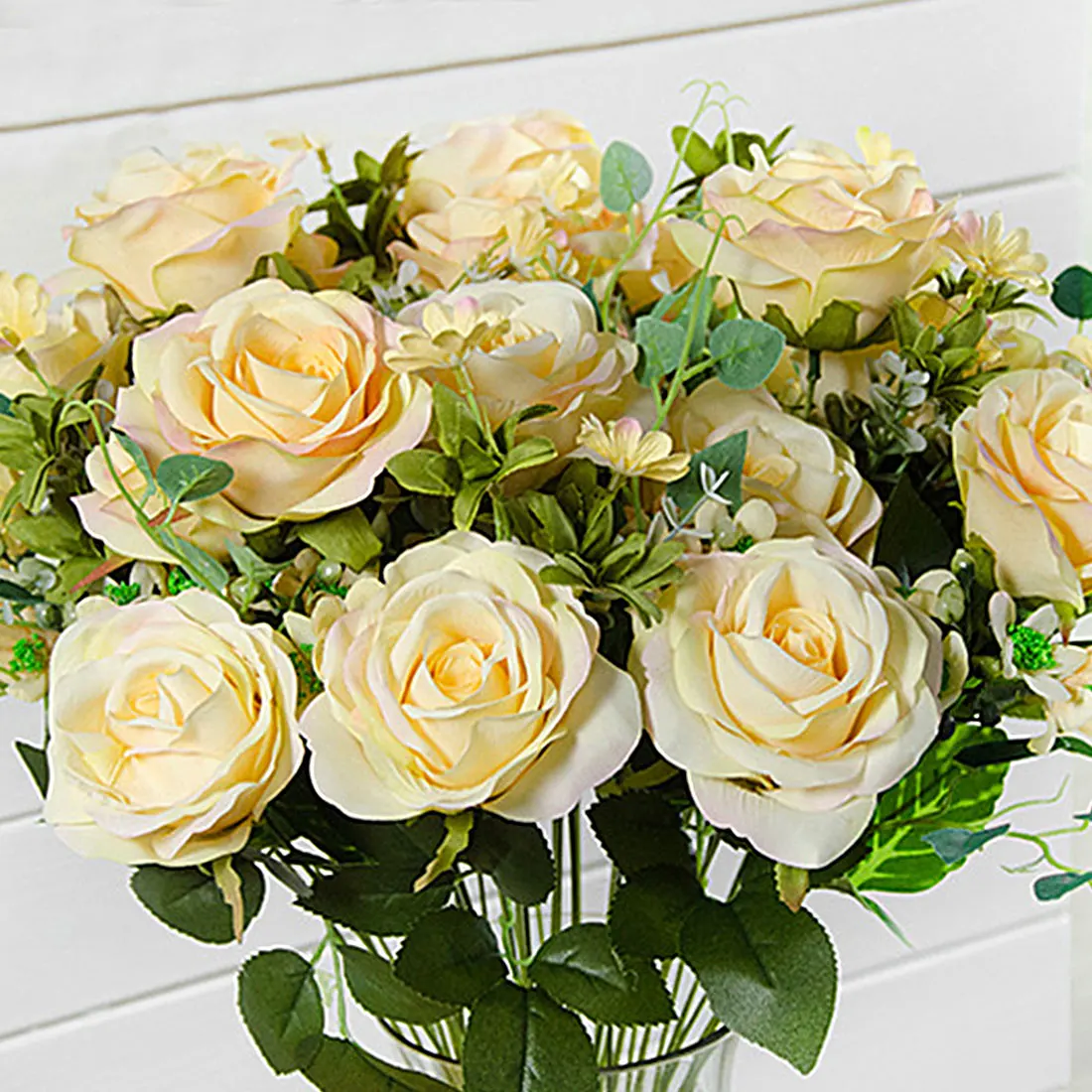 50cm Rose Silk Peony Artificial Flowers Bouquet 11 Heads Cheap Fake