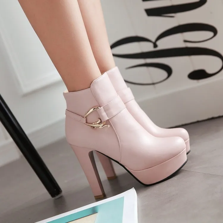 Womens Fashion Elegant Booties High Heels Shoes For Ladies Online Black And White Platform Ankle Boots Pink Beige48