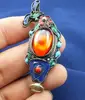 Magnifique cloisonnement tibétain chinois en argent incrusté de poisson en Zircon ► Photo 3/4