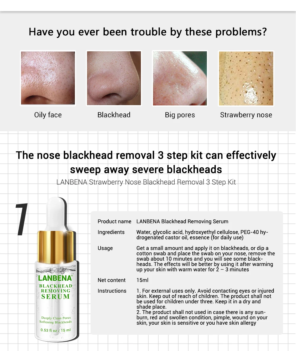 LANBENA уход за кожей лица маска для ухода за кожей черный маска blackhead Remover маска для носа, Чистка Пор, лечебная сыворотка Black head пилинг-косметическая маска для лица