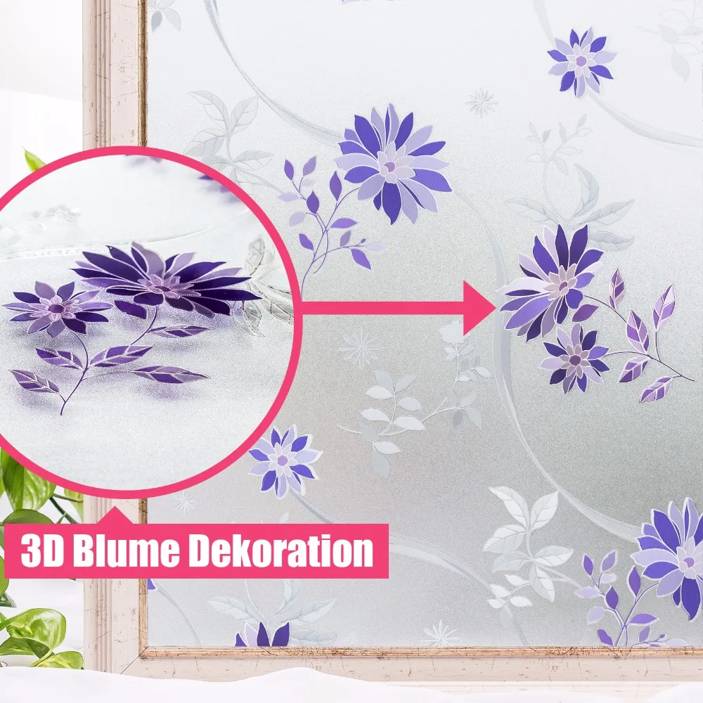 

CottonColors self adhesive Window Films Cover No-Glue 3D Static Decorative Privacy Window Glass Sticker 60 x 200cm