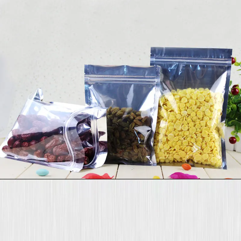 50 шт. фольги плоским Ziplock Сумки ясно пластиковые пакеты pe прозрачную сумку почтовый замок для ткани/продуктов питания/подарки /Ювелирная