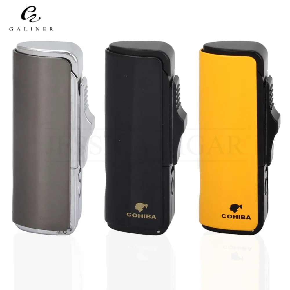 COHIBA Jet Lighter 3 Blue Flame Refillable Butane Gas Smoking Cigar
