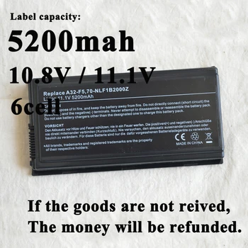 

Replacement Laptop Battery for Asus F5C F5M F5N F5R F5RL F5SL F5SR F5V 70-NLF1B2000Z 70-NLF1B2000Y A32-F5 F5 Pro50 Pro55 X58