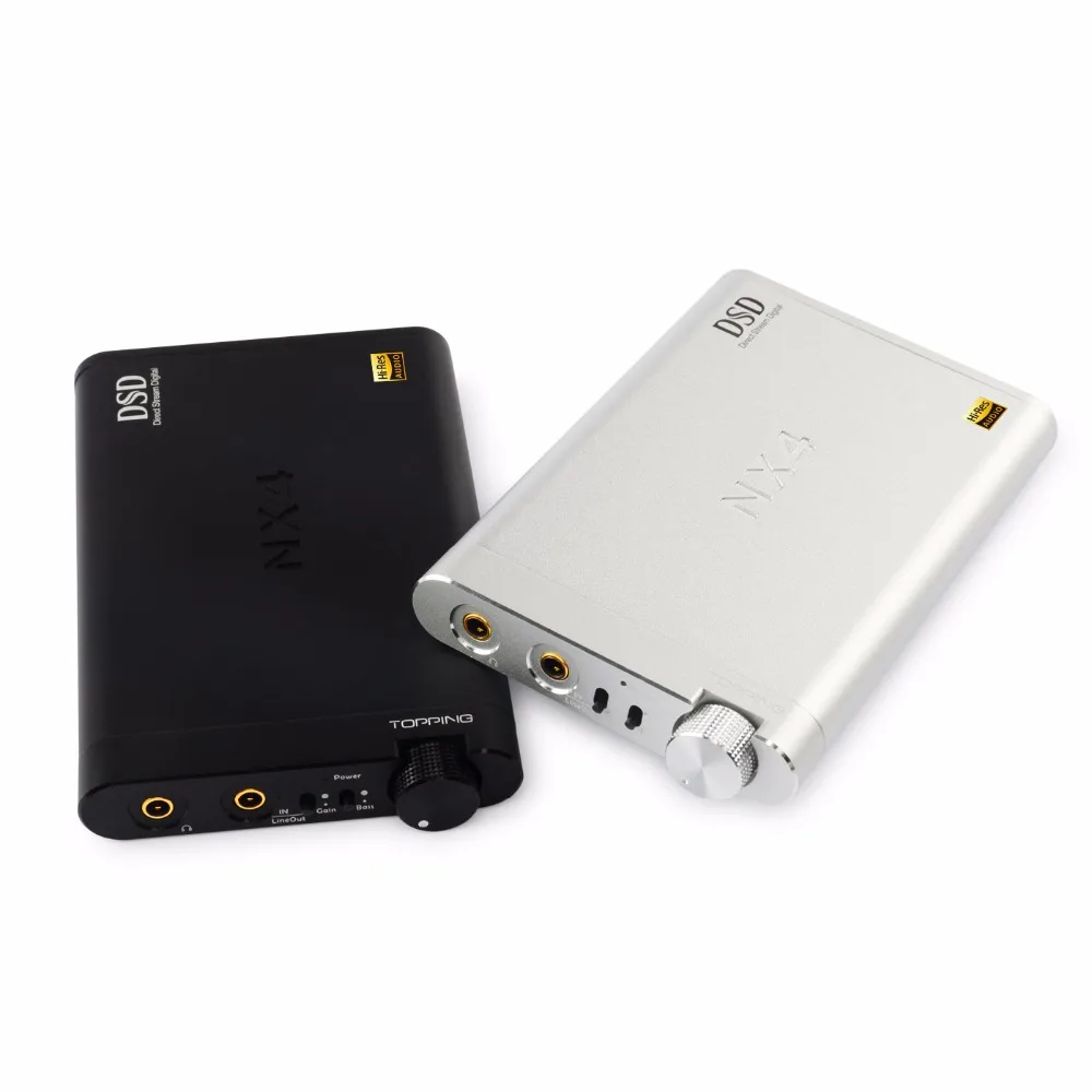 Topping NX4 DSD XMOS XU208 ES9038Q2M chip Portable USB DAC DSD Decoder Amplifier Headphone amp Aluminum Shell Black Silver