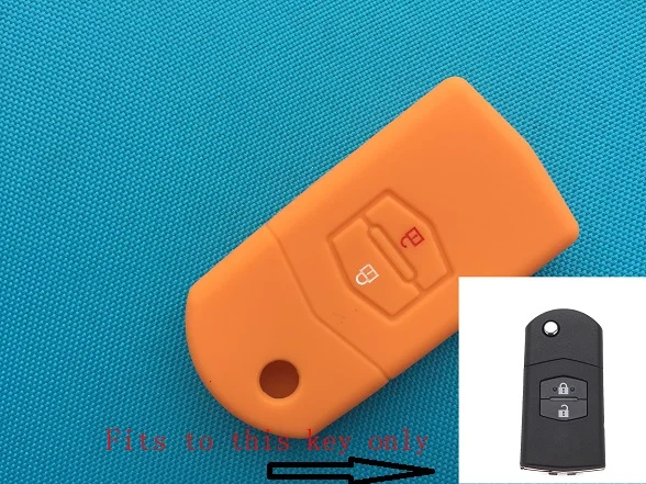 Силиконовый чехол для ключей для Mazda 3 2 6 2003 2004 2005 2006 2007 2008 2009 2010 2011 2012 2013 Автомобильный держатель для ключей 2 кнопки дистанционного флип ключ - Название цвета: Orange