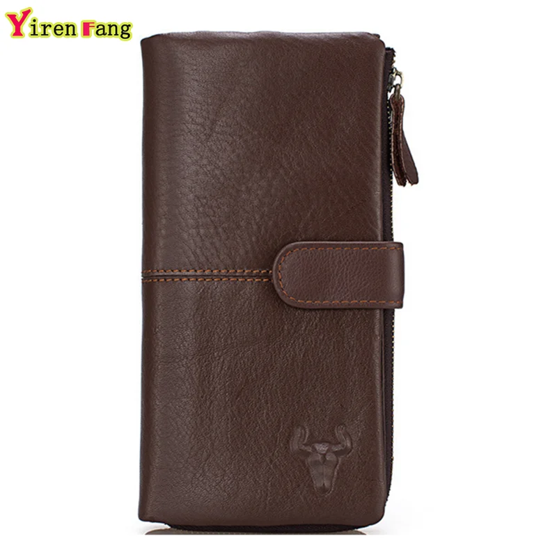 

genuine Leather wallet men 2016 long money clip new famous brand clutches men designer wallets men credit dollar price
