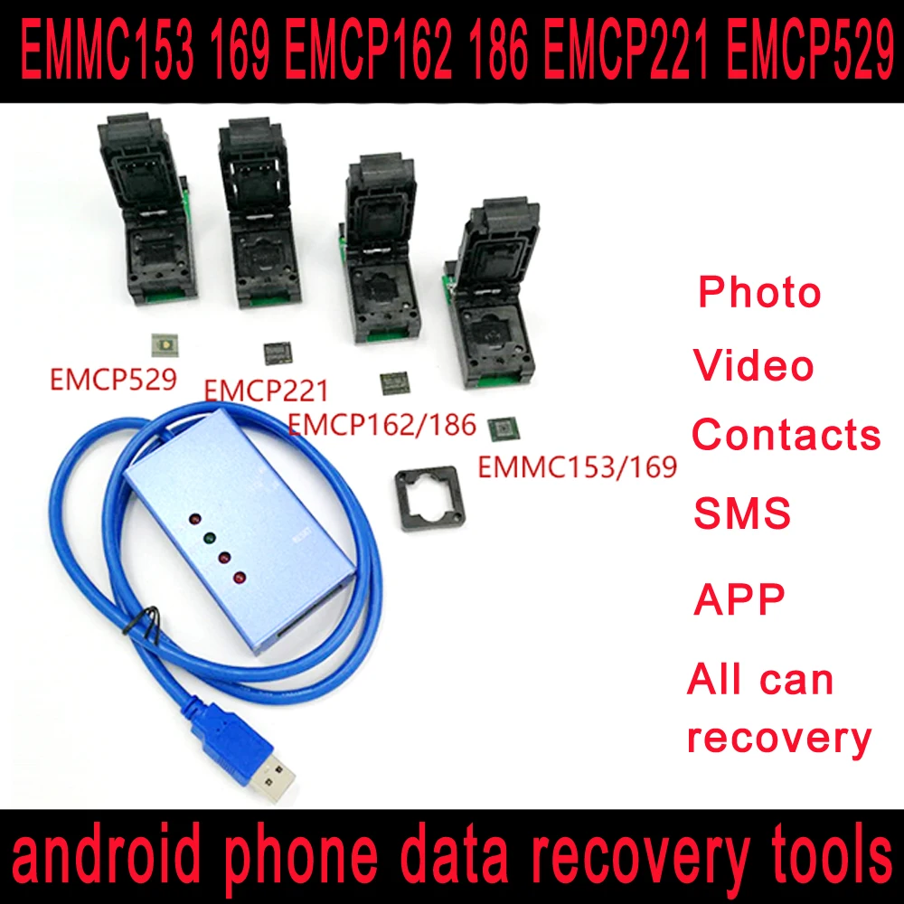 EMMC153 169 EMCP162 186 EMCP221 EMCP529 сокет 6 в 1 emmc emcp инструменты для восстановления данных