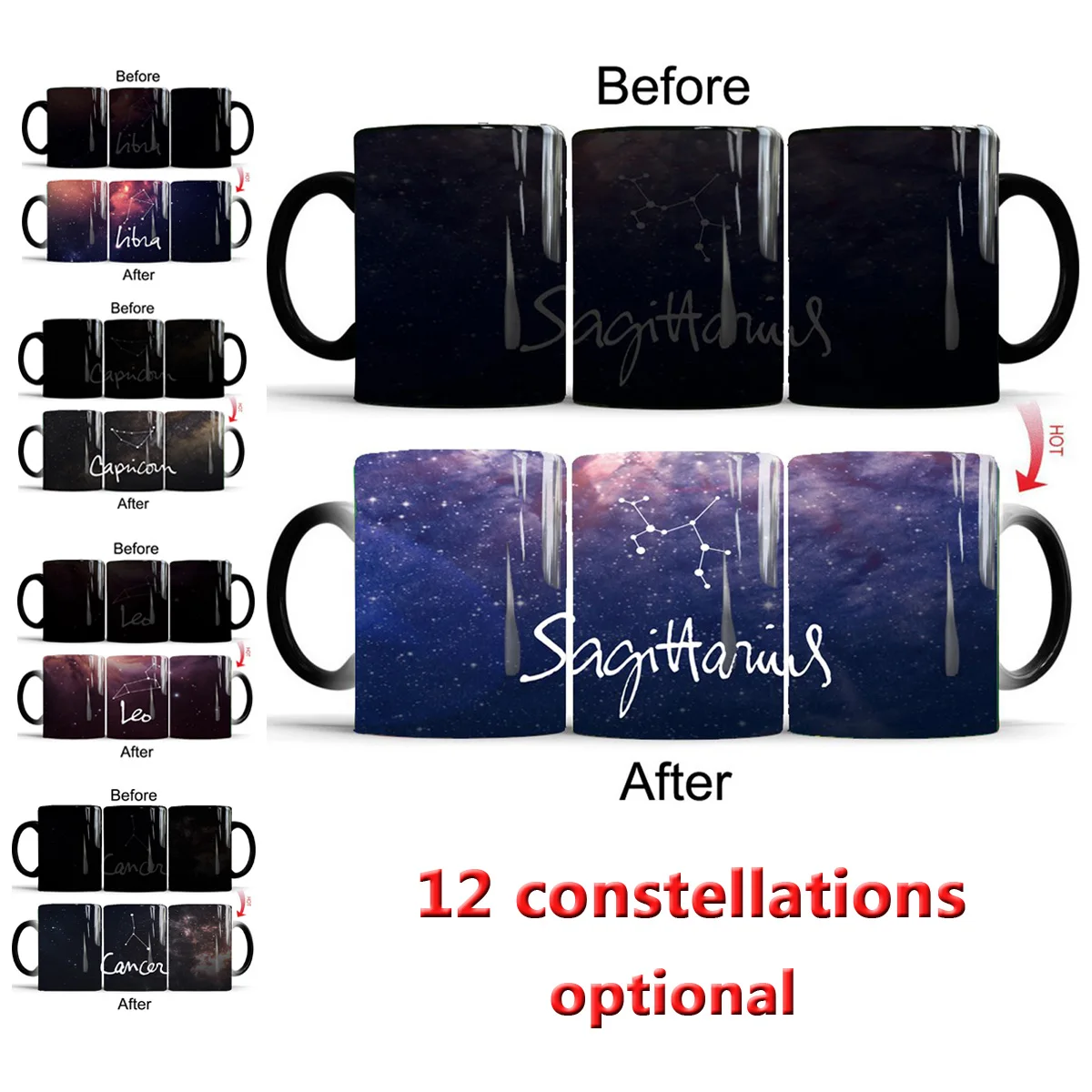 

Mug Cup Change Color Constellation Mug Stars Night Sky Color Changing Milk Coffee Cup Juice Tea Mug Home Office Drinkware Gift