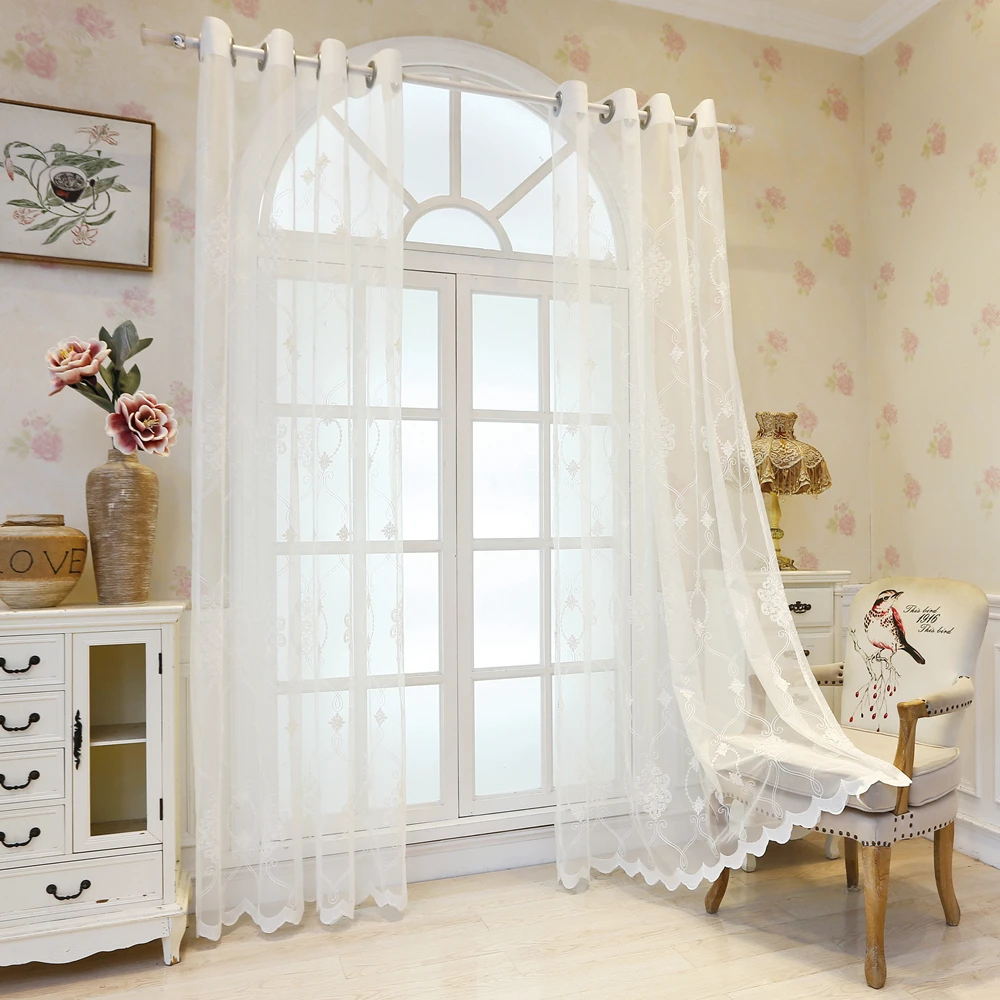 Modern Tulle Curtains for Living Room Kitchen Geometric Sheer Curtains for Bedroom Voile Curtains for Window Tulle Door A970 (4)