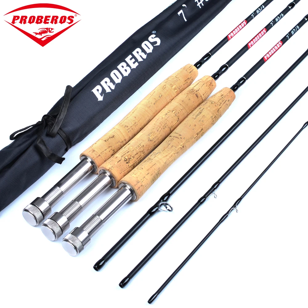 1PC Japan Carbon Fiber Fly Fishing Rod 7FT 2.1M 4 Section Line wt 3/4 5