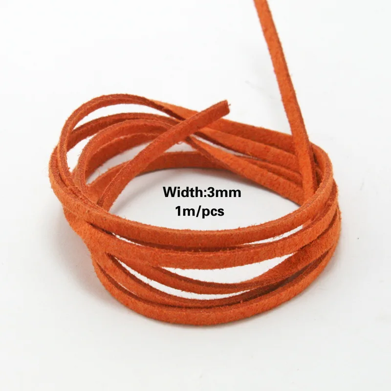 Горячая 3 мм ширина 1 м/лот смешанные цвета плоская Искусственная Замша корейский бархат кожаный шнур веревка двусторонний бархат для одежды