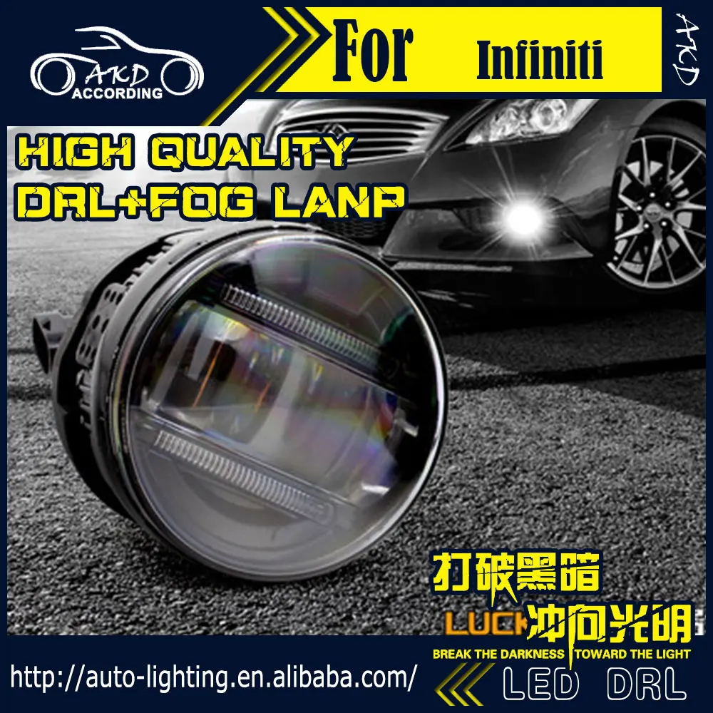 

AKD Car Styling Fog Lamp for Infiniti QX56 DRL LED Fog Light LED Headlight 90mm high power super bright lighting accessories