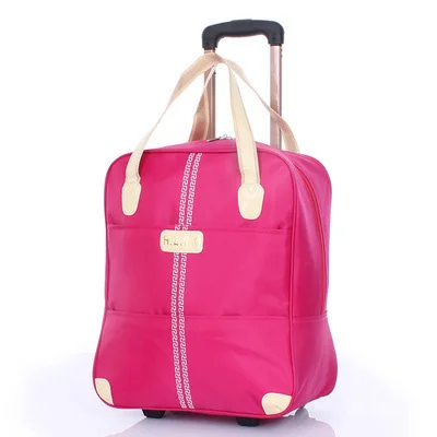 rose red AMLETG Новая Большая вместительная сумка для багажа, сумка на колесиках, чехол для путешествий, сумка для багажа, сумка для багажа, кубическая упаковка, сумки для выходных - Цвет: rose red