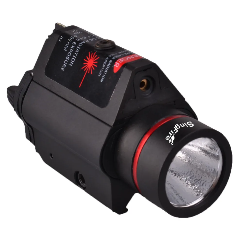 SingFire SF-P05 5mW Red Laser Gun Sight w/ Mount+LED Tactical Pistol Flashlight-Black(2 x CR123A) SingFire SF-P05 5mW Red Laser Gun Sight w/ Mount+LED Tactical Pistol Flashlight-Black(2 x CR123A)