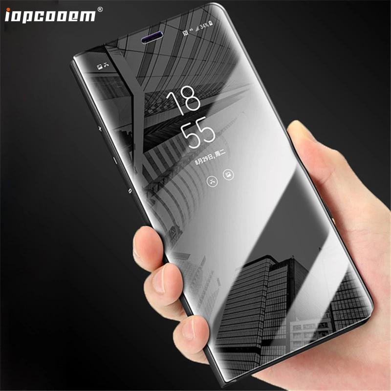 

P30 Lite Case For Huawei Nova 4E Flip Shell Plating Mirror Clear Smart Awaken View Stands Phone Cover Fundas P 30 Lite Coque
