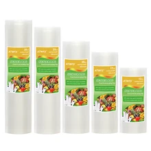 Вакуумный пластиковый пакет для хранения, домашний вакуумный упаковщик, пакеты для еды 12+ 17+ 20+ 25+ 28 см* 500 см, 5 рулонов/партия, рулоны для вакуумной упаковки