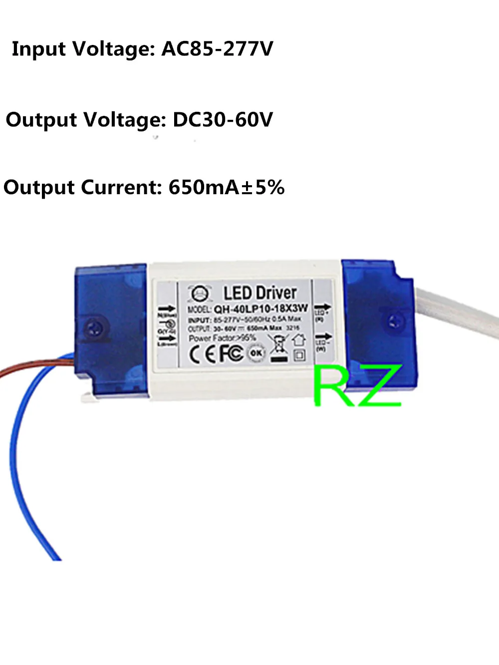 10-18x3W 650mA Светодиодный драйвер 30 Вт 40 Вт DC30-60V высокое Мощность светодиодный блок питания для прожектора