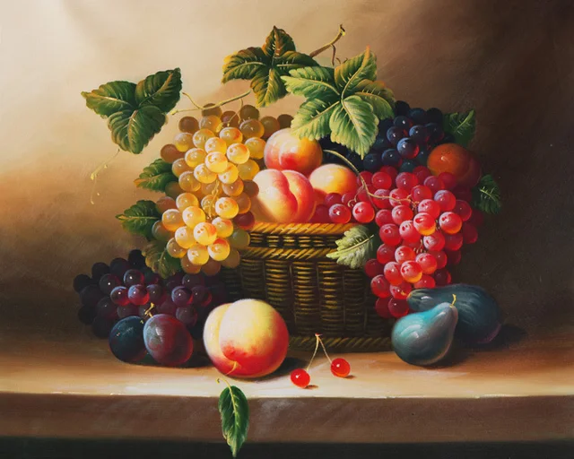 Oil Painting Spanish Fruit Basket Oil Painting Spanish Fruit Basket