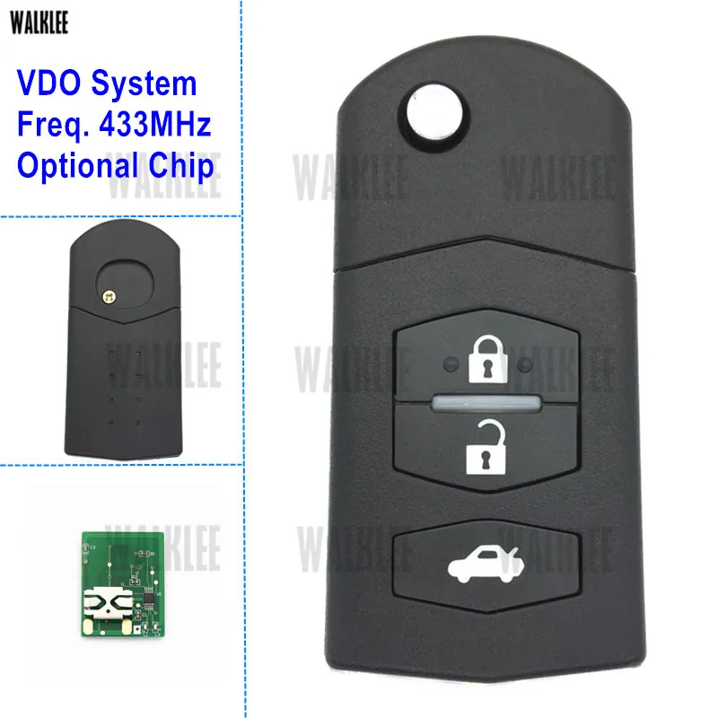 

WALKLEE 433MHz Remote Key for MAZDA Atenza Axela Demio MPV Premacy for Siemens VDO System Car Auto Door Lock
