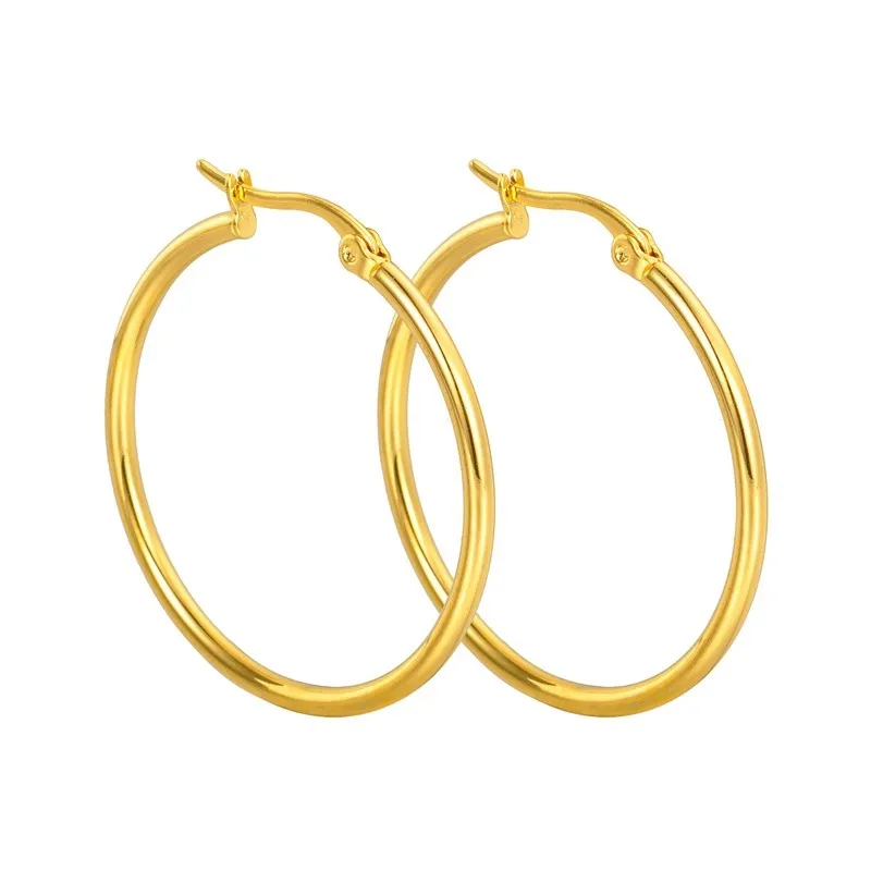 MJartoria простые панк-рок массивные серьги ювелирные изделия Модные большие круглые серьги из нержавеющей стали золотое кольцо серьги для женщин