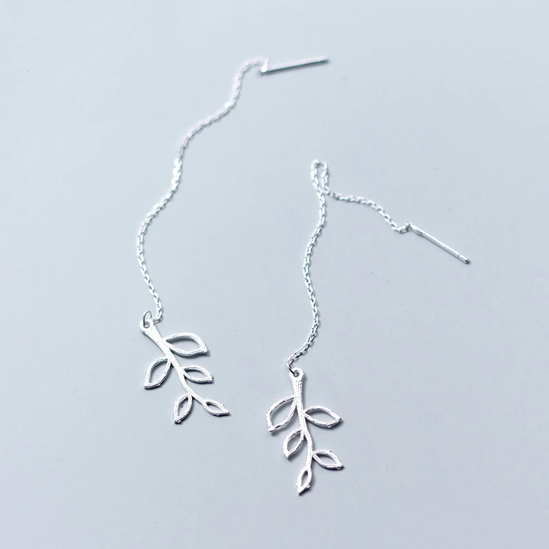 

MloveAcc Real 925 Sterling Silver Leaf Pendant Chain Earrings Romantic Gift for Lover/Girlfriend/Sister/Mother Big Promotions