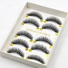 ZS-02 5 пар естественные, крест-накрест толстые 3D накладные ресницы популярные Грязные натуральные ресницы длинные черные ресницы ручной работы