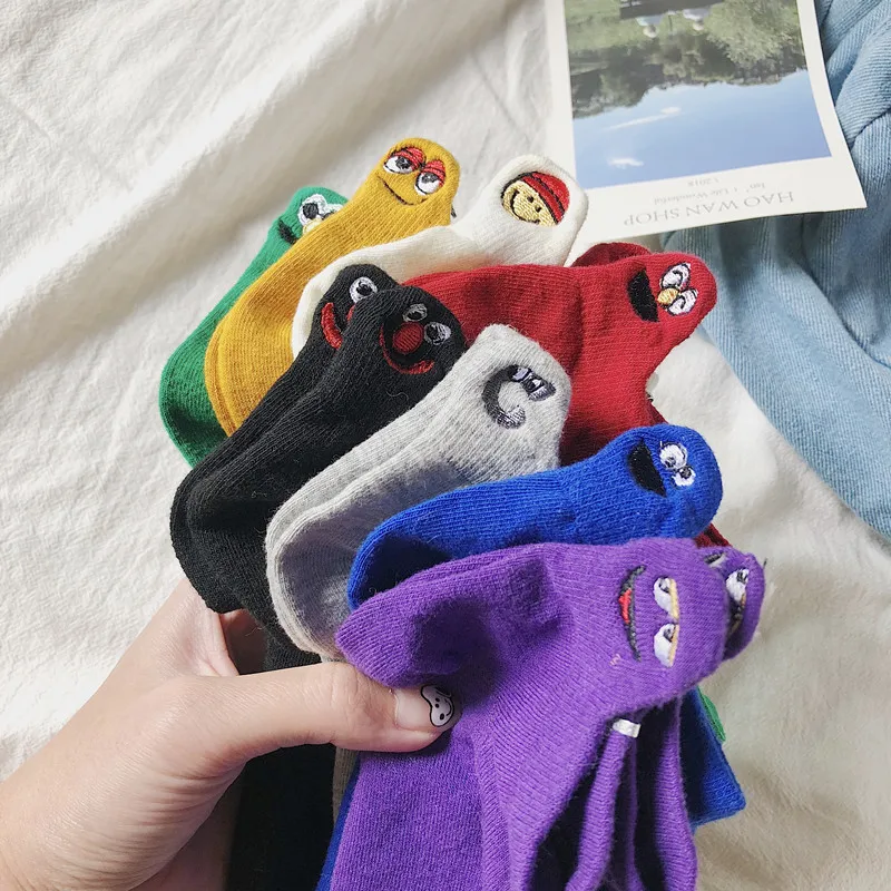 

Cartoon embroidery of men and women socks, boat socks, retro 8 pornographic couple socks-3660