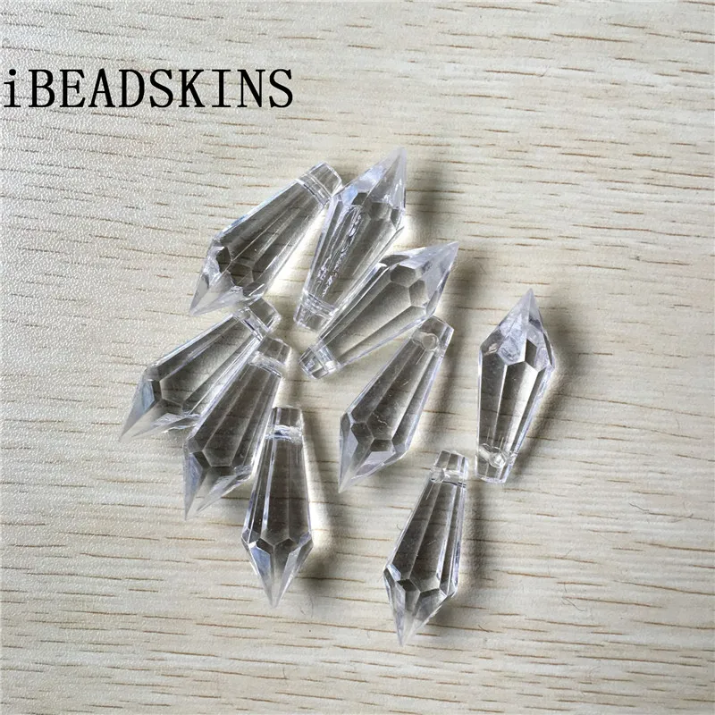 

New arrival! (chose size and color) Acrylic clear cone shape charm beads for jewelry necklace making(As shown)